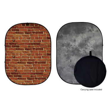 Double-sided Abstract Texture/Brick Collapsible Backdrop 5'W(1.5m)x6.5'H(2.0m) IBD-ZA02